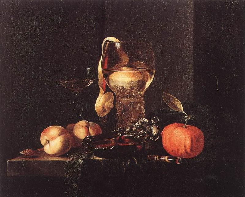 KALF, Willem Still-Life with Silver Bowl, Glasses, and Fruit oil painting image